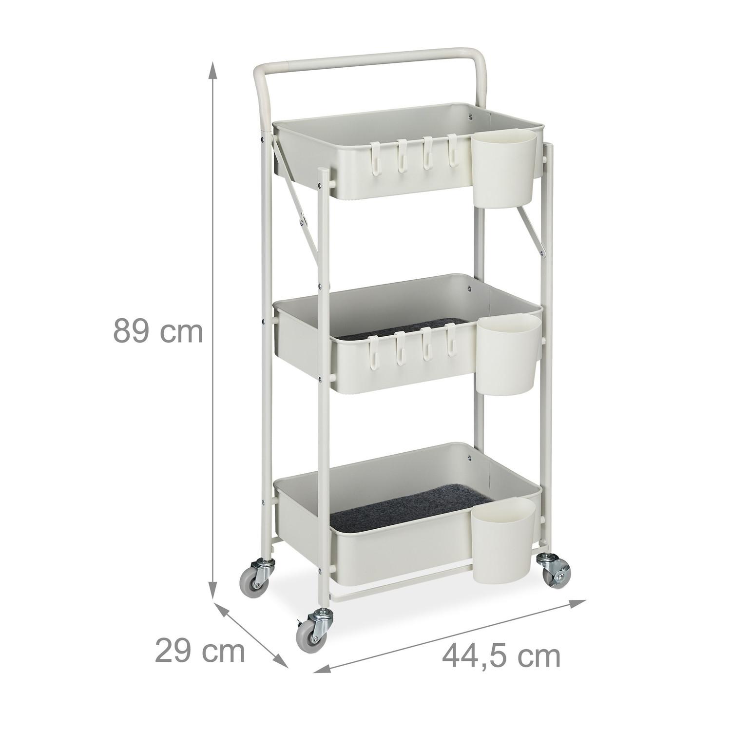 Northix Chariot pliable avec 3 étagères  
