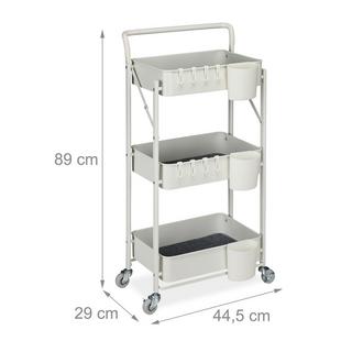 Northix Chariot pliable avec 3 étagères  