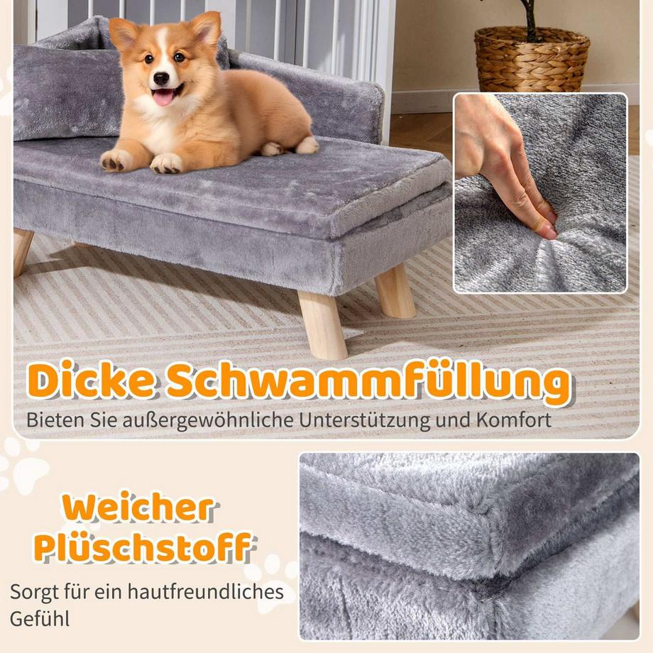 Northix  Divano rialzato per animali domestici con cuscino rimovibile 