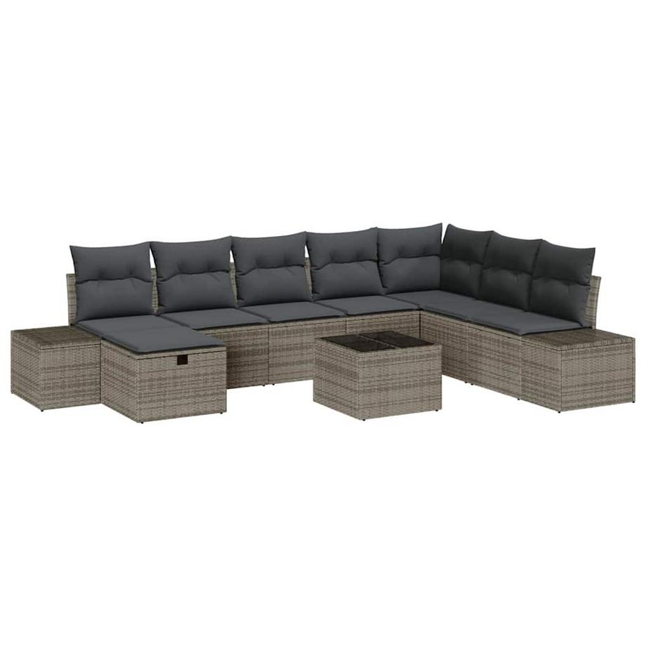 Gartensofa-set poly-rattan