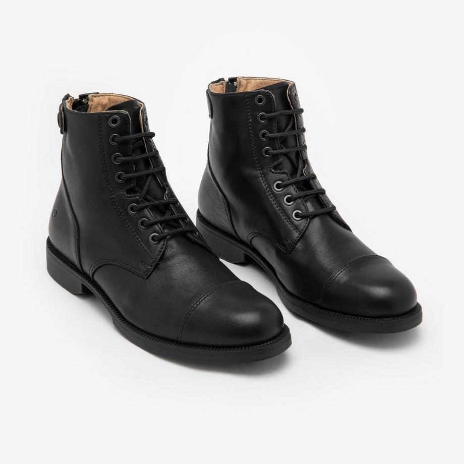 FOUGANZA  Jodhpur-Stiefel Leder Schnürung Erwachsene 