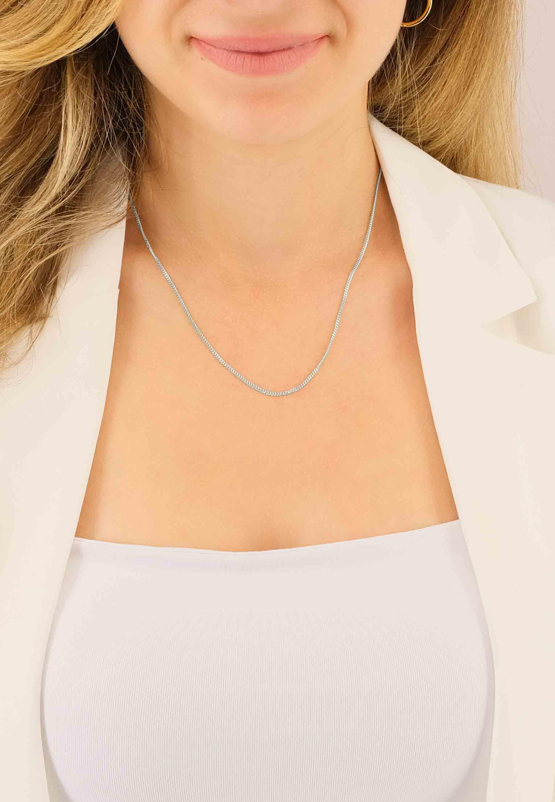 MUAU Schmuck  Collier Panzer Weissgold 375, 1.6mm, 40cm 