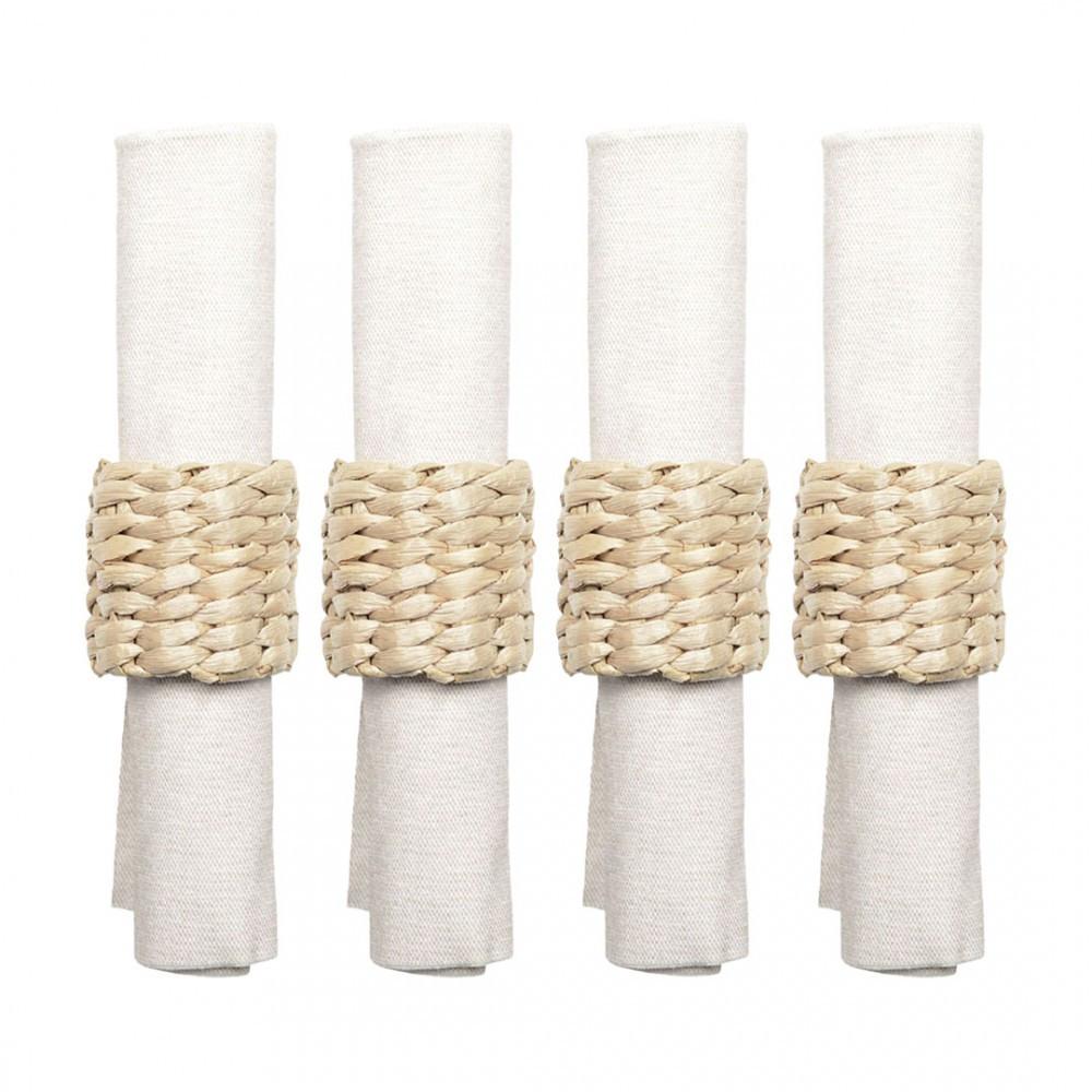 Aulica  Set aus 4 Rattan-Serviettenringen 