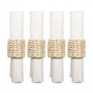 Aulica  Set aus 4 Rattan-Serviettenringen 