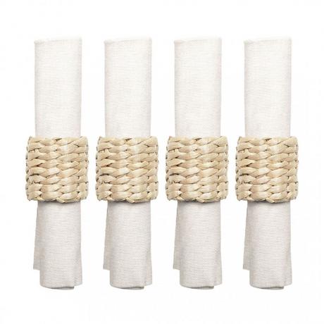 Aulica  Set aus 4 Rattan-Serviettenringen 