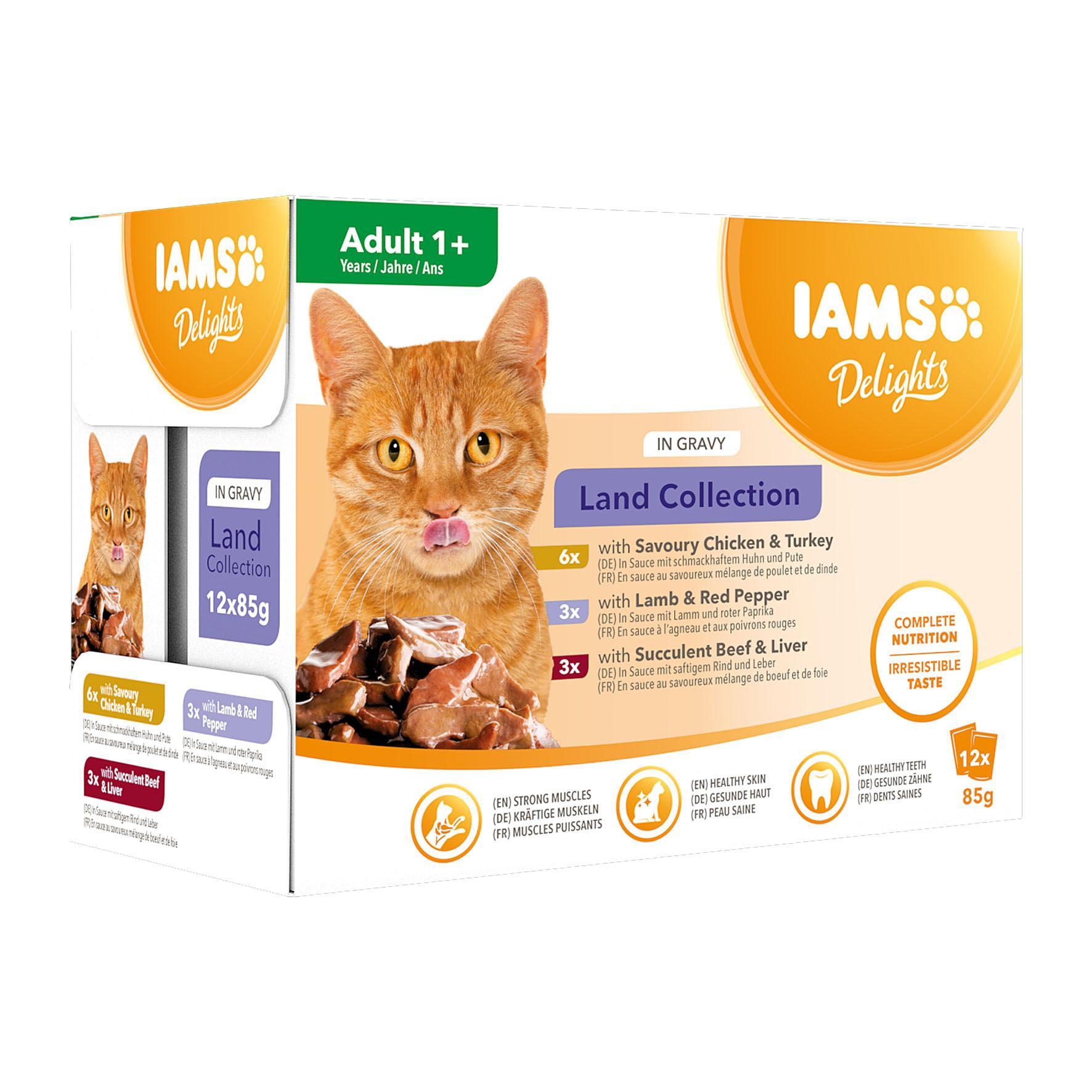 IAMS  Delights Adult Land Mix 12x85g 