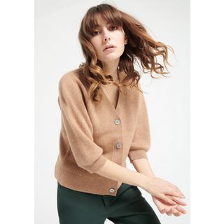 Studio Cashmere8  MIA 13 Strickjacke mit V-Ausschnitt und kurzen Ärmeln - 100% Kaschmir 