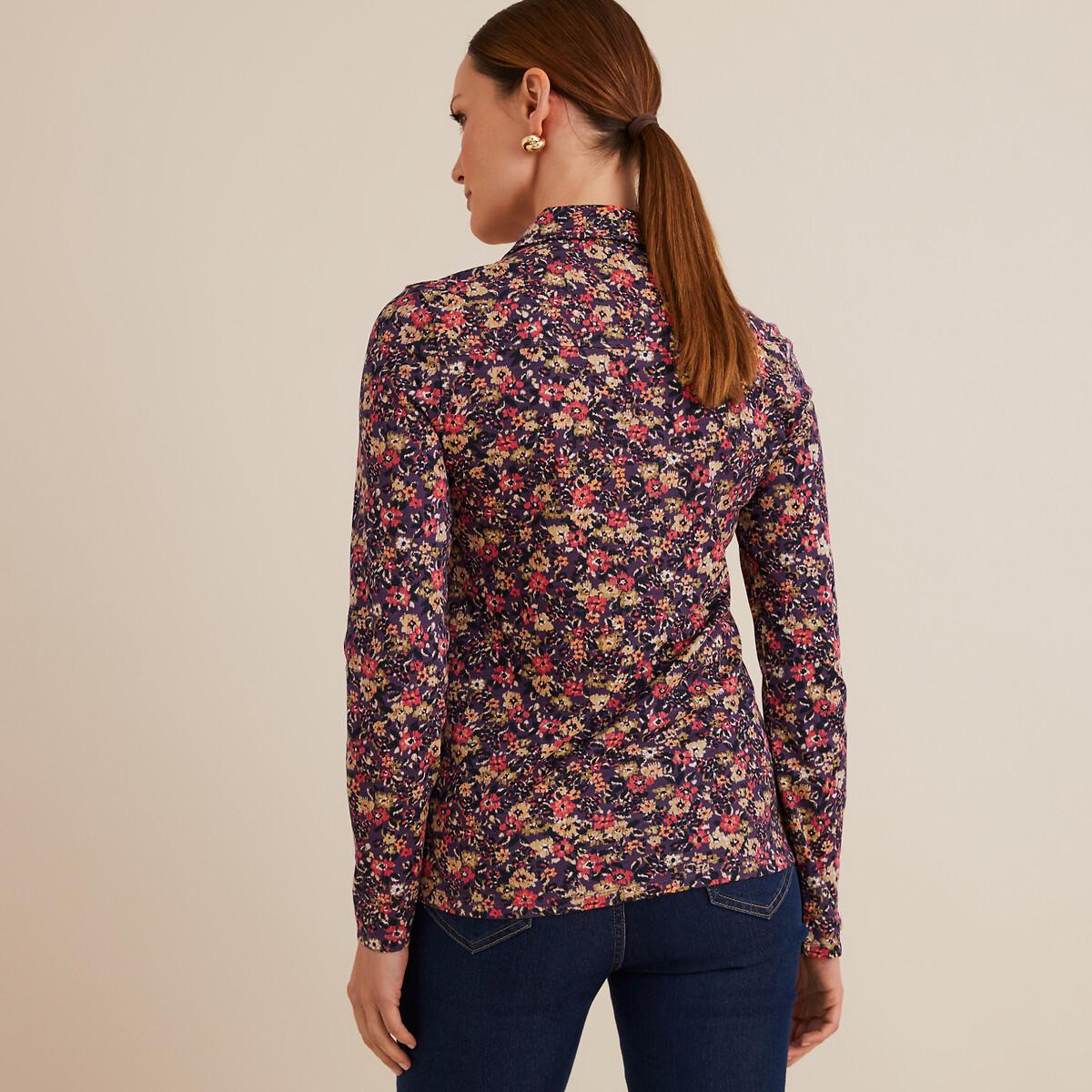 La Redoute Collections  Gemustertes Langarmshirt mit Polokragen 