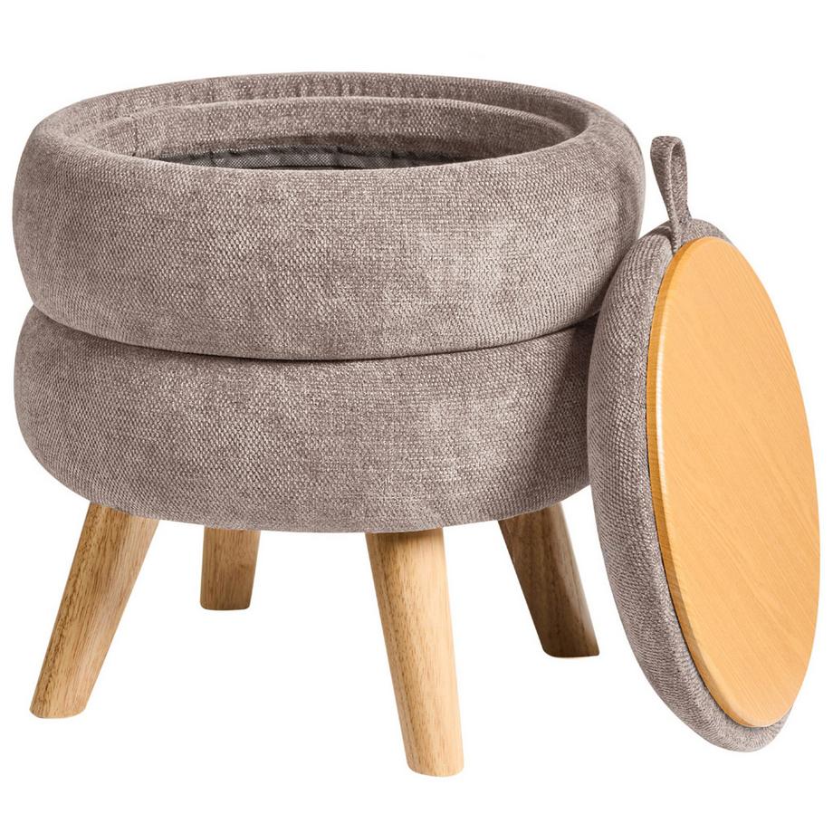 Beliani Pouf de rangement en Tissu chenille  HAWLEY  