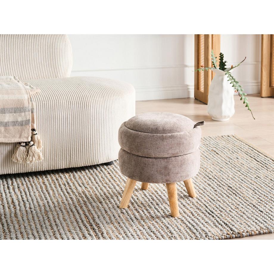 Beliani Pouf de rangement en Tissu chenille  HAWLEY  