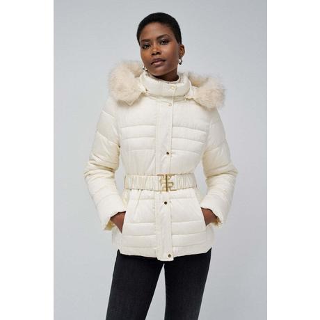 Salsa Short Puffer Coat With Fur Hood  