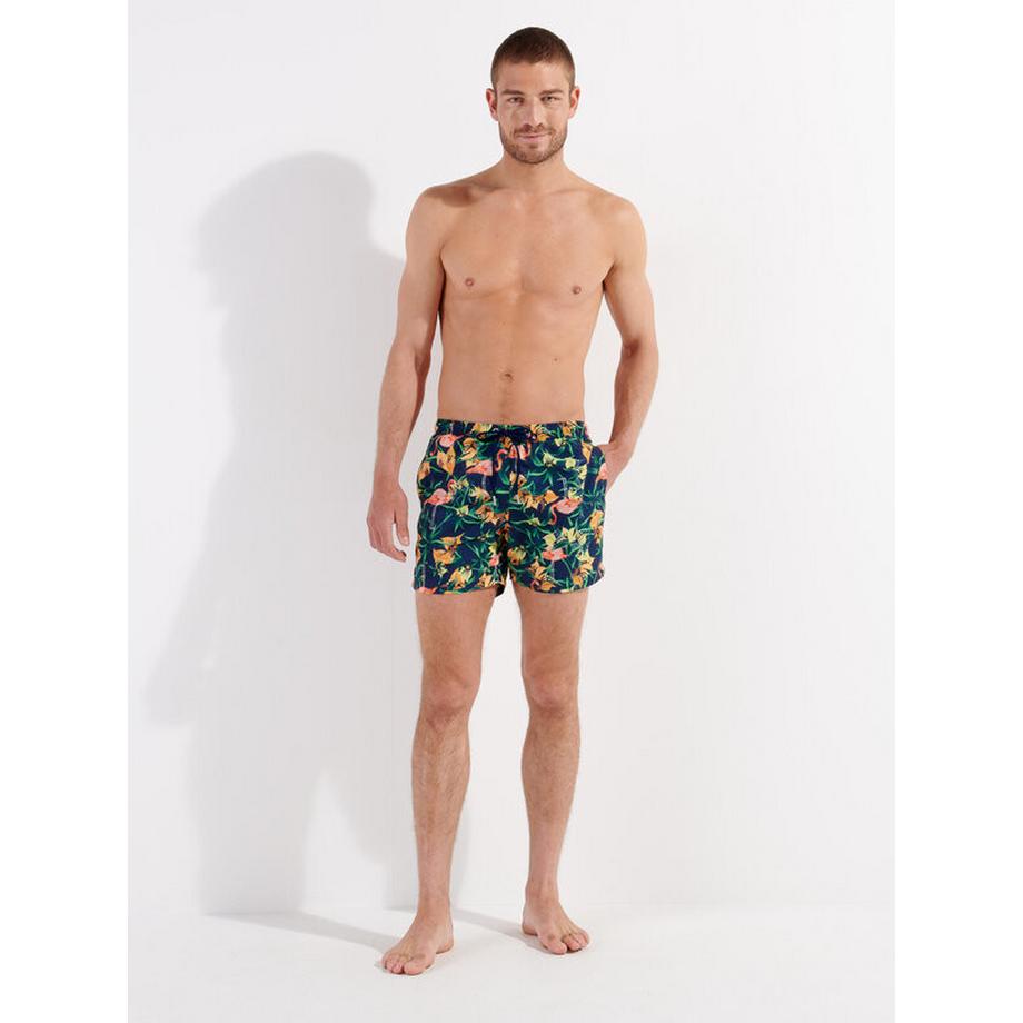 HOM Short de bain imprimé flamant rose  