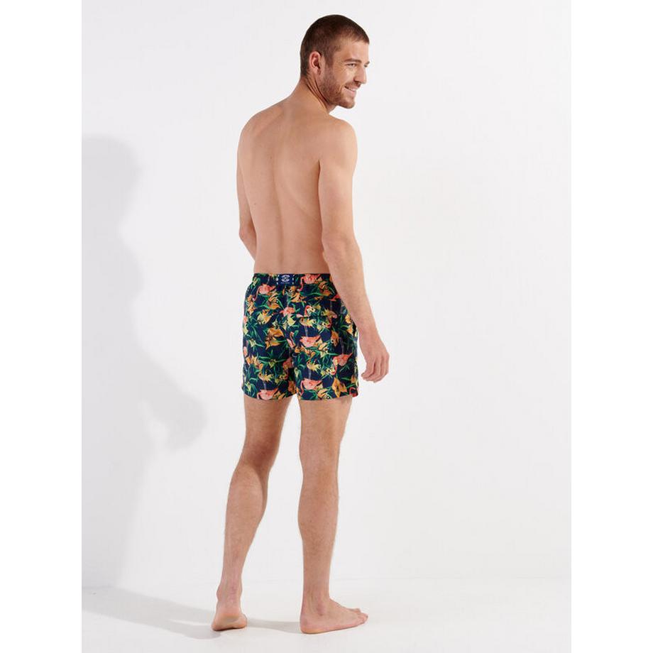HOM Short de bain imprimé flamant rose  