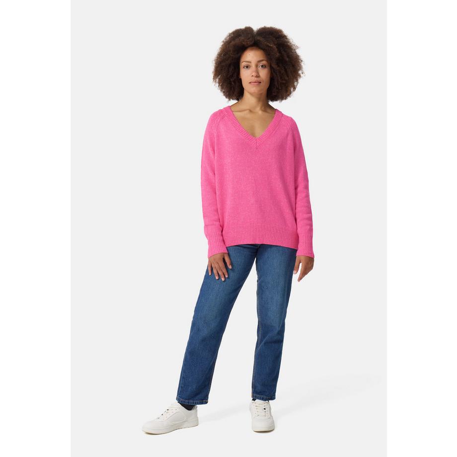 CASH-MERE.CH Seide Kaschmir Oversize Style V-Ausschnitt Pullover  