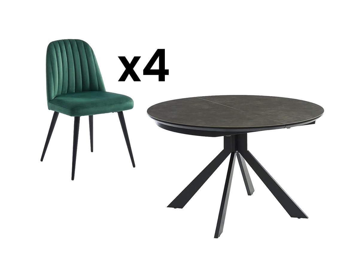 Vente-unique  Ensemble table CLARA + 4 chaises ELEANA 