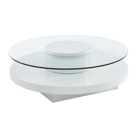 Vente-unique Tavolino girevole in Vetro temperato e MDF RYHALI  