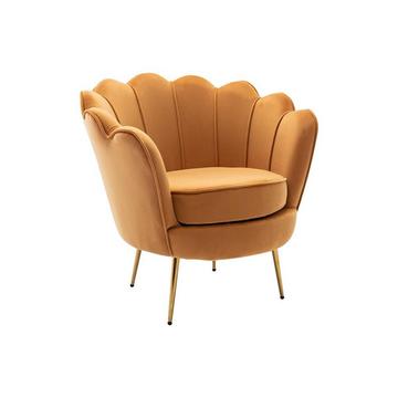 Fauteuil coquillage en velours DANDELION