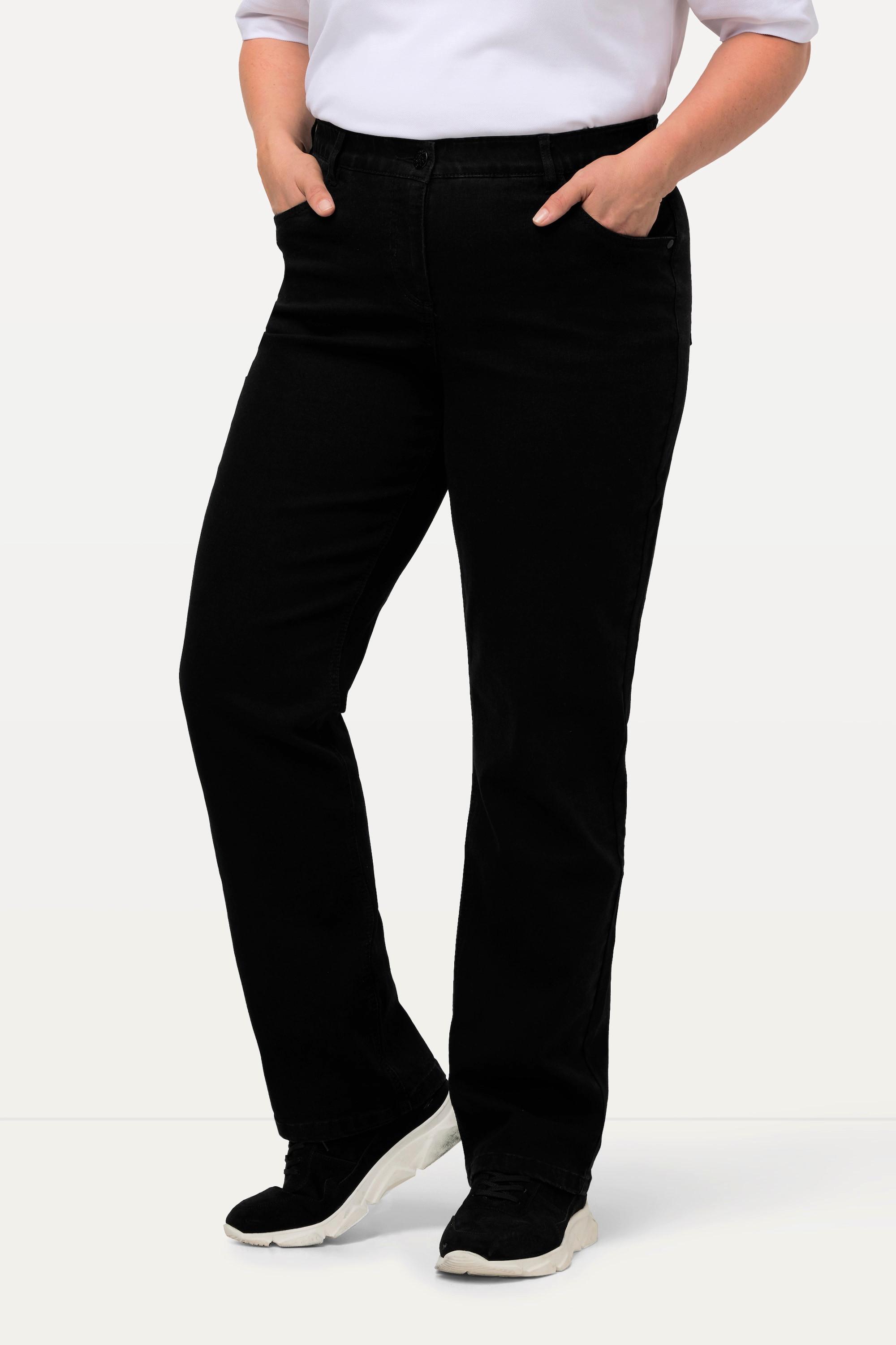 Ulla Popken Mandy Straight Leg 5-Pocket Stretch Jeans  