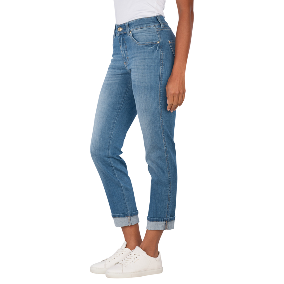 ANGELS Darleen Straight Fit Cropped Sportiv Denim Jeans  