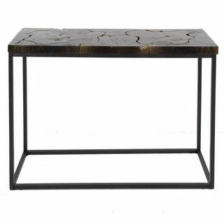 mutoni Table console Teck Noir&Or  