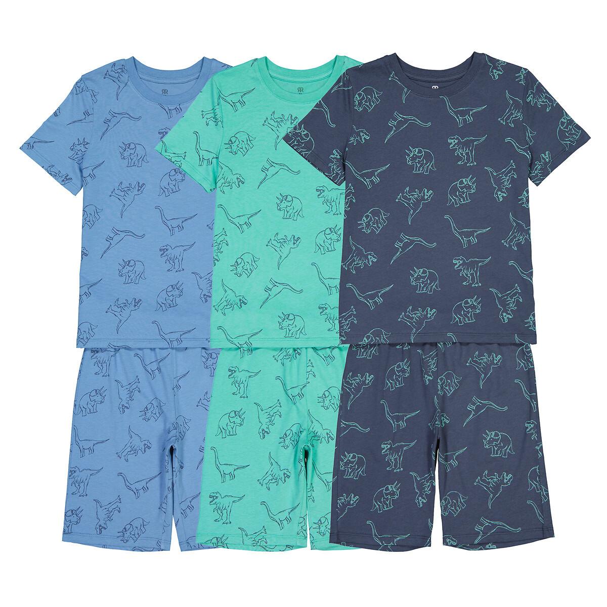 La Redoute Collections  Lot de 3 pyjashorts imprimés dinosaures 