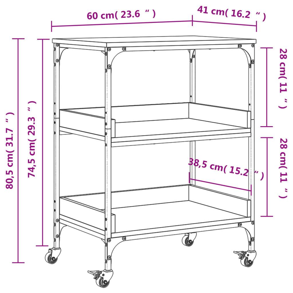 VidaXL Chariot de cuisine bois d'ingénierie  