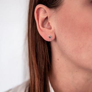 Glanzstücke München  Femme Puces d'oreilles en argent Flamant rose 