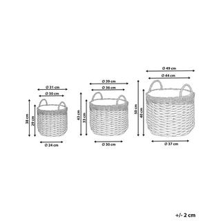 Beliani Set di 3 vasi per piante en Rattan sintetico Boho GEFIRA  