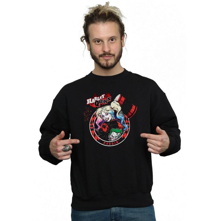 DC COMICS Harley Quinn Puddin Sweatshirt Col Rond  