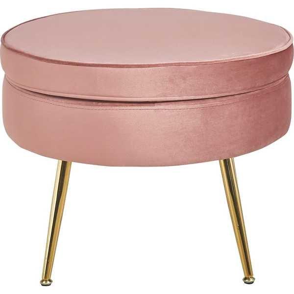 mutoni Pouf velours rose  