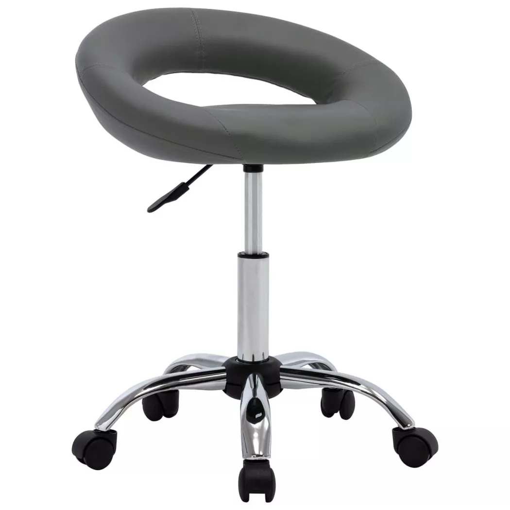Chaise de travail roulante Gris Similicuir vidaXL