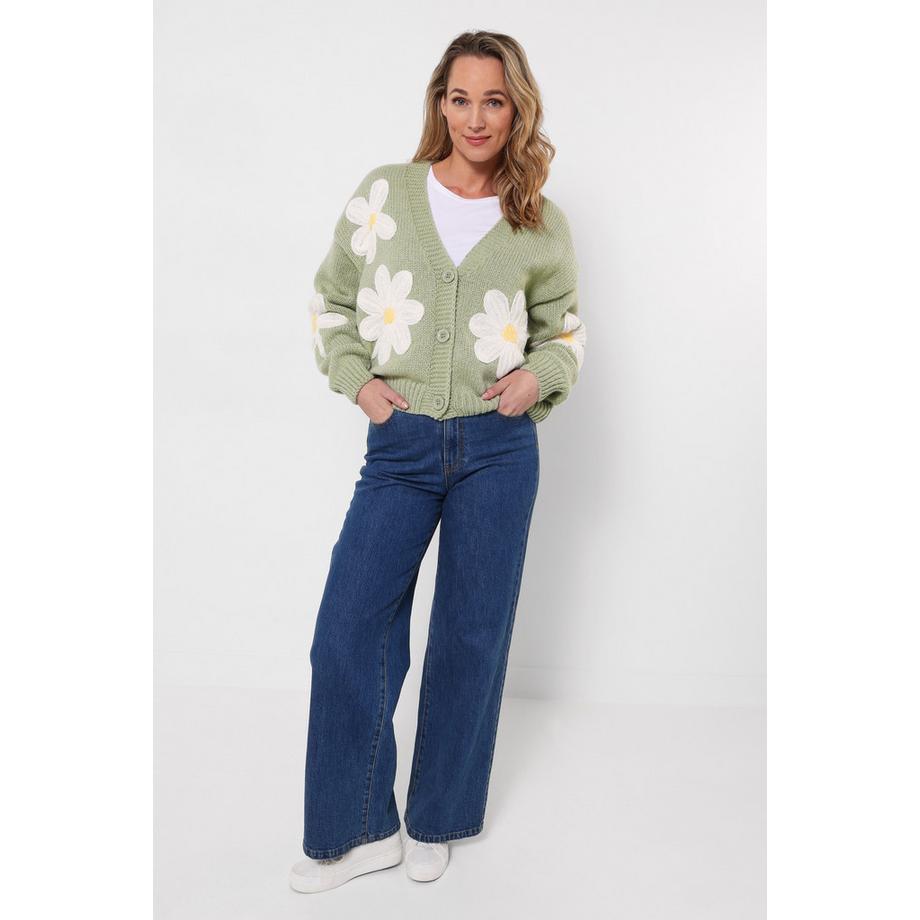 Joe Browns Winter Walks Strickjacke mit Blumenstickerei  