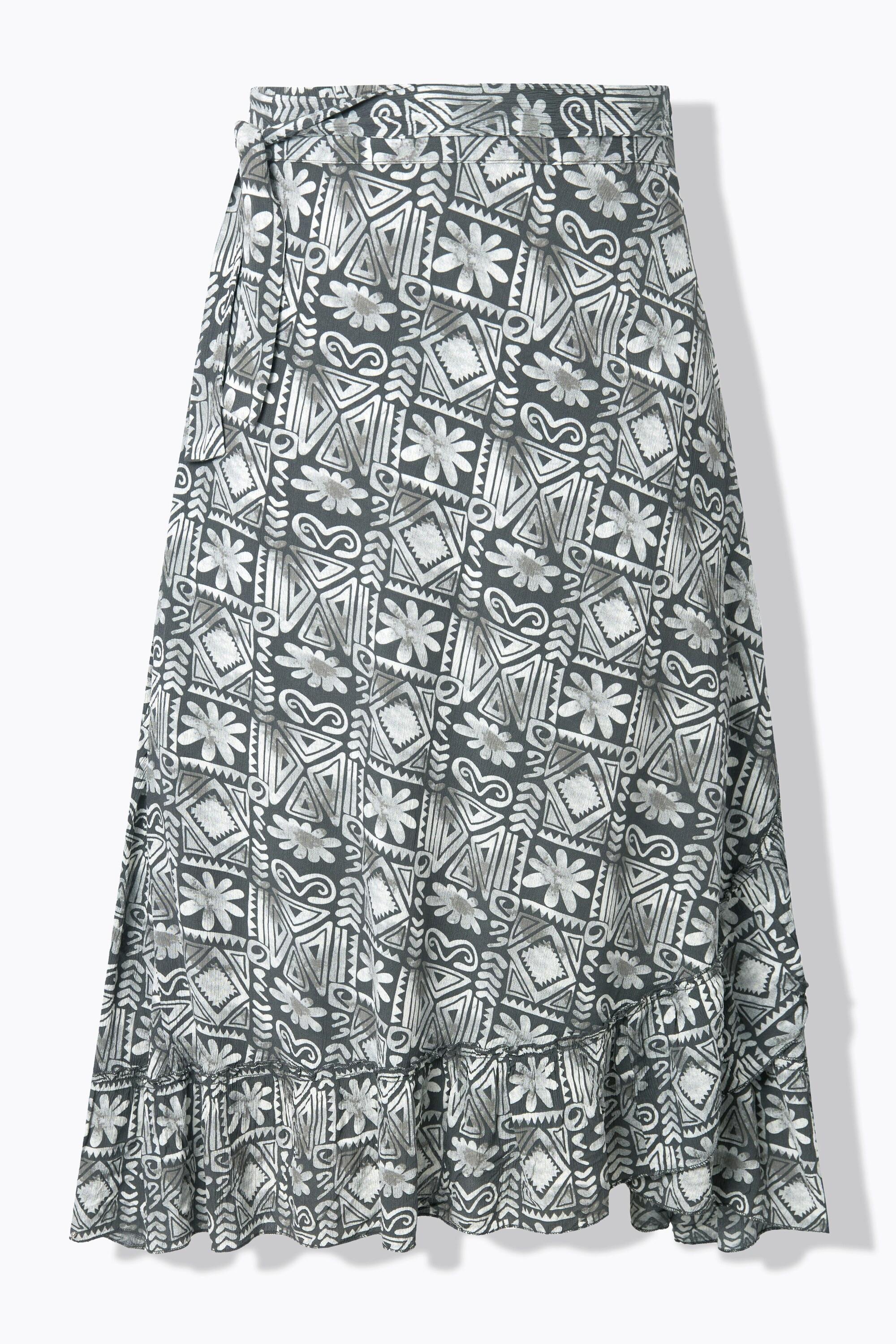 Ulla Popken Maxirock Volantsaum vorne kürzer  