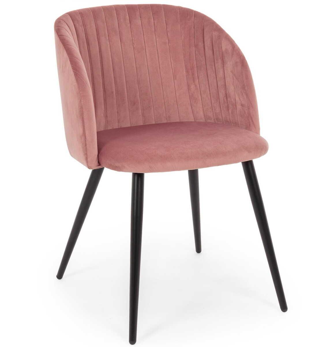 mutoni Chaise avec accoudoirs Queen velvet pink  