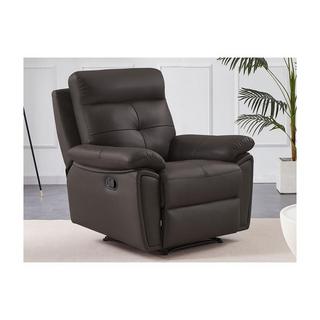 Vente-unique Canapé 3 places et fauteuil relax en cuir marron VINETA  