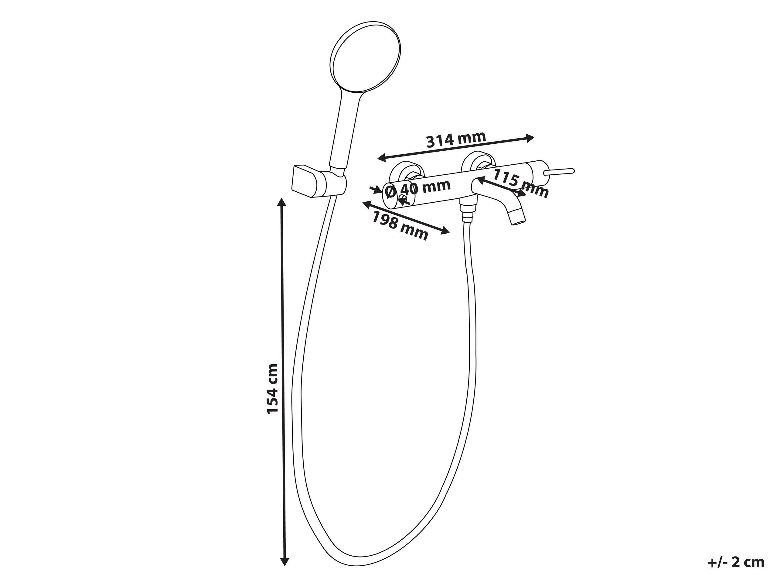 Beliani Robinet de douche mural en Laiton Moderne MELIQUINA  
