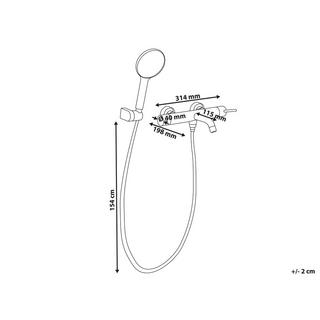 Beliani Robinet de douche mural en Laiton Moderne MELIQUINA  