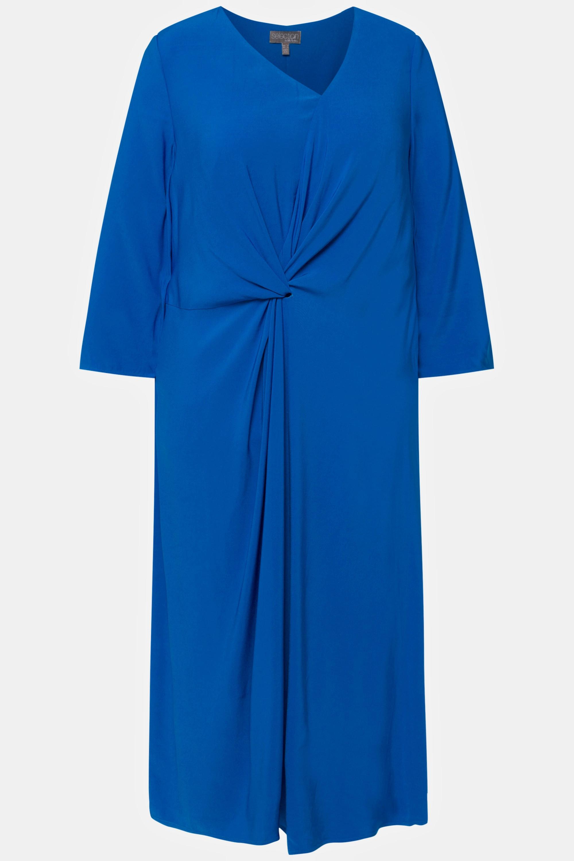 Ulla Popken  Robe, col en V asymétrique, manches 3/4 