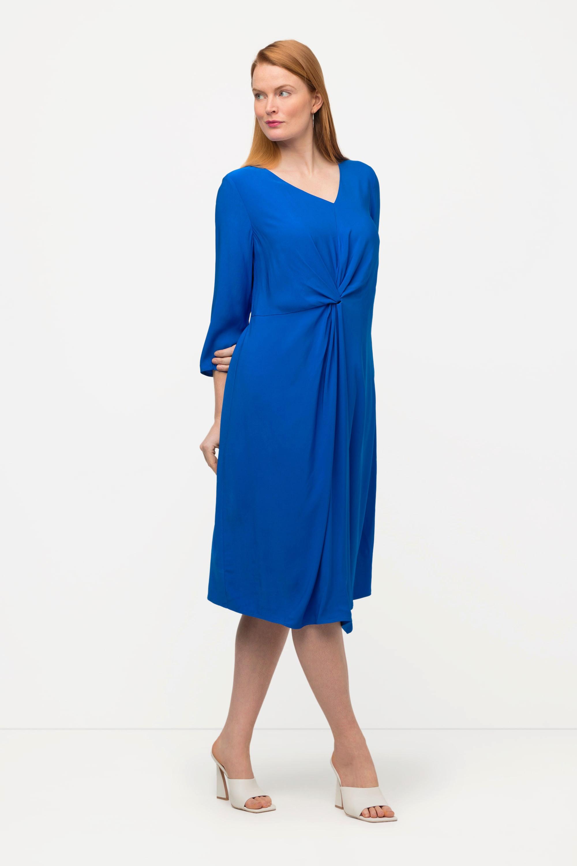 Ulla Popken  Robe, col en V asymétrique, manches 3/4 