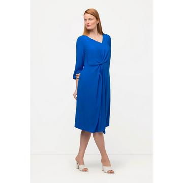 Kleid, asymmetrischer V-Ausschnitt, 3/4-Arm