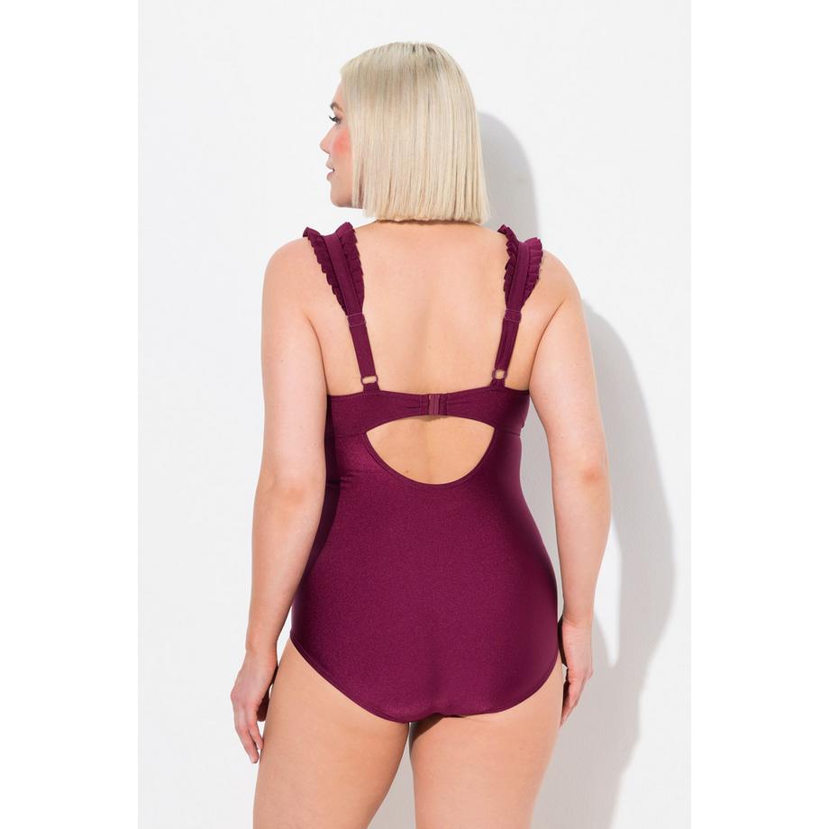 Ulla Popken Badeanzug Falten Softcups Verstellbare Träger  