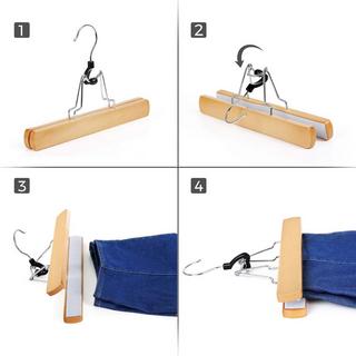 Songmics Grucce per gonne in legno antiscivolo con inserto in feltro, confezione da 12  