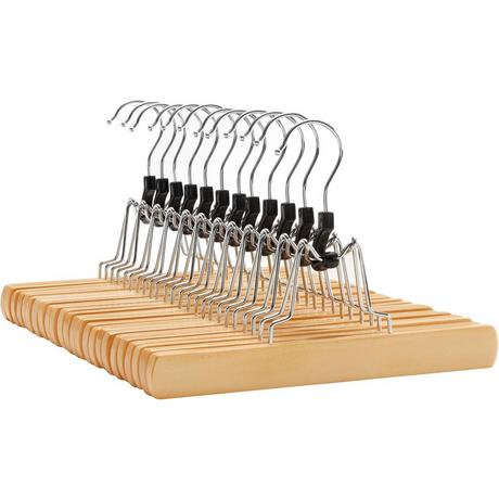 Songmics Grucce per gonne in legno antiscivolo con inserto in feltro, confezione da 12  