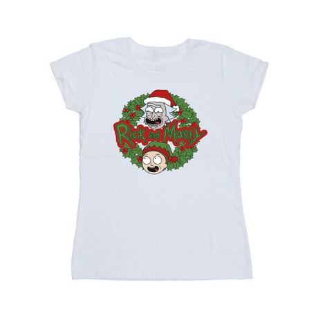 Rick And Morty Rick and Morty Christmas Wreath T-Shirt  