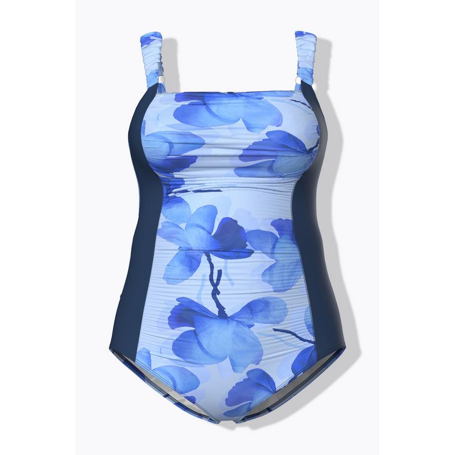 Ulla Popken Costume da bagno Fiori Coppe Morbide Scollo Rettangolare  