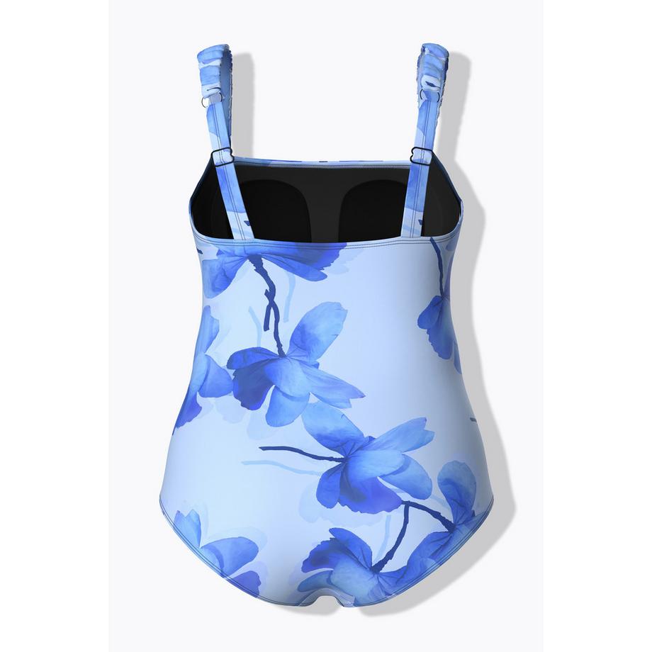 Ulla Popken Costume da bagno Fiori Coppe Morbide Scollo Rettangolare  