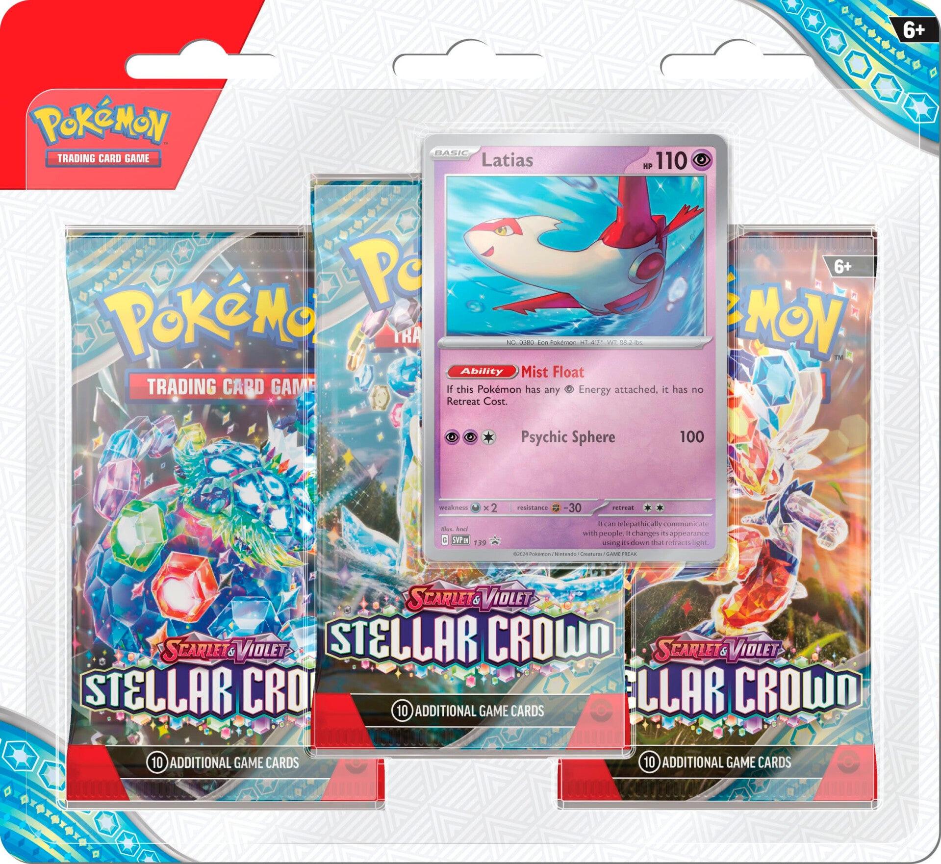 Pokémon  TCG: Scarlet & Violet - Stellar Crown (SV07) Latias 3-Pack Blisters - EN 