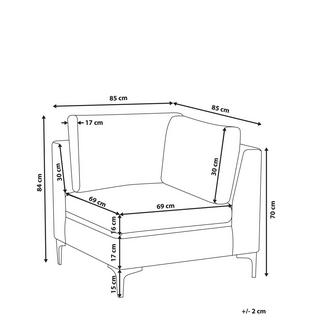 Beliani Module d'angle en Velours Moderne EVJA  