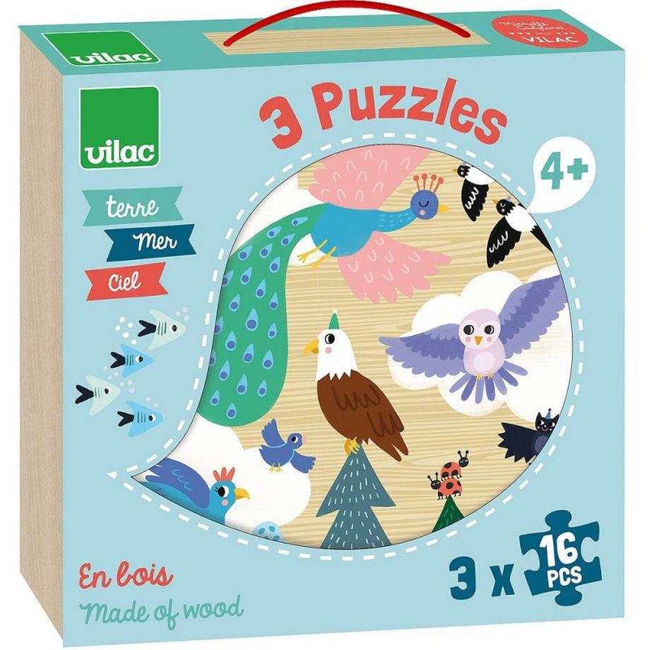 Puzzle im Koffer Erde Meer Himmel 3x16