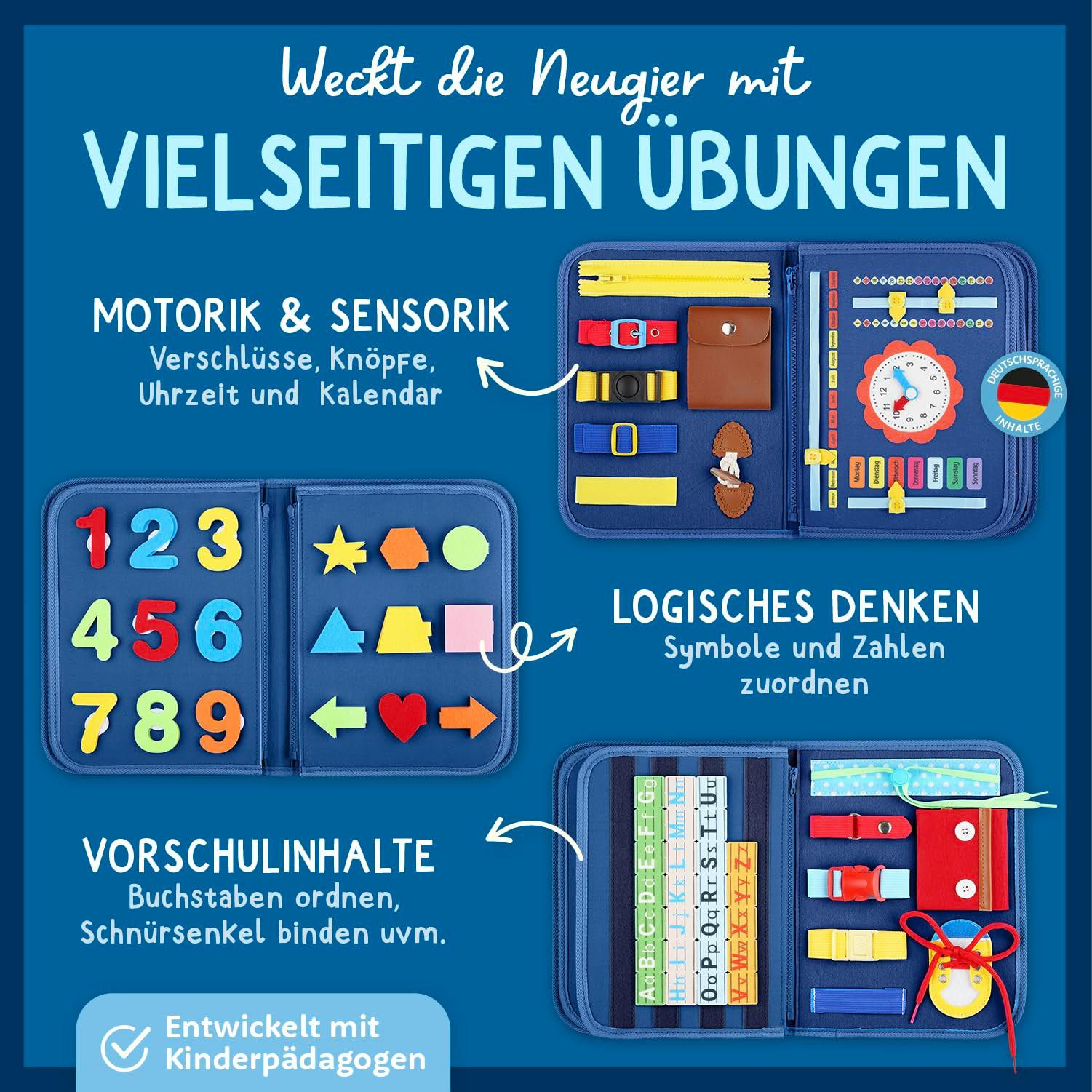 Activity-board  Tableau d'activités - Notre jouet pour le développement de votre enfant I Le tableau d'activités est un excellent cadeau et un super jouet de voyage 